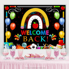 Lofaris Colorful Little Patterns Black Back To School Backdrop