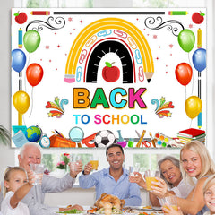 Lofaris Colorful Little Patterns White Back To School Backdrop