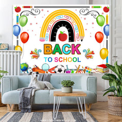 Lofaris Colorful Little Patterns White Back To School Backdrop