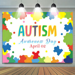 Lofaris Colorful Puzzles Autism Awareness Day Backdrop