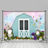 Lofaris Colorful Sky Cowboy Wooden Spring Easter Backdrop