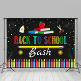 Lofaris Colorful Spots And Pencil Black Back To School Backdrop Banner