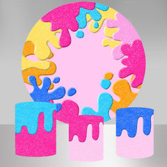 Lofaris Colorful Watercolor Birthday Circle Backdrop Kit