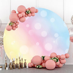 Simple White Round Chrismas And New Year Party Backdrop