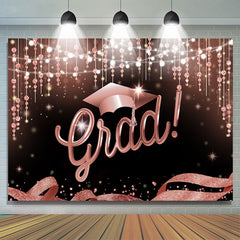 Lofaris Congrats Grad Class of 2022 Graduation Party Decor Pink Backdrop for Girls