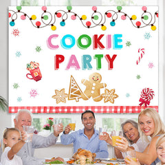 Lofaris Cookie Party Snowflake Christmas Tree Lights Backdrop