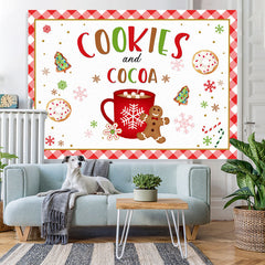 Lofaris Cookies and Cocoa Gingerbread Snowflake Backdrop for Party