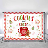Lofaris Cookies And Cocoa White With Red Merry Chrismas Backdrop