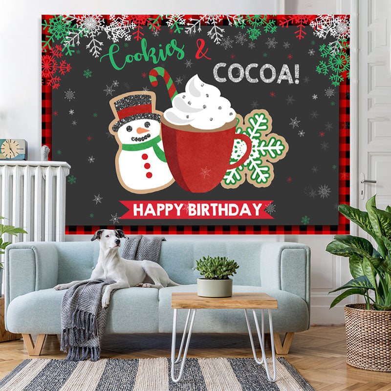 Lofaris Cookies and Cocoa! Winter Christmas Brithday Backdrop