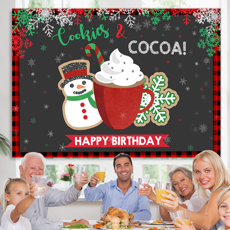 Lofaris Cookies and Cocoa! Winter Christmas Brithday Backdrop