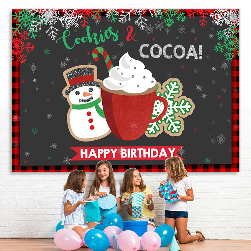 Lofaris Cookies and Cocoa! Winter Christmas Brithday Backdrop
