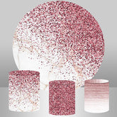 Lofaris Round Glitter Pink Spot Happy Birthday Backdrop For Girl