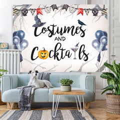 Lofaris Costumer and Cocktails Bule Balloon Halloween Backdrop