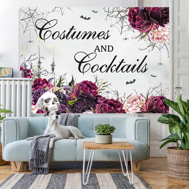 Lofaris Costumer and Cocktails Skeleton Halloween Backdrop