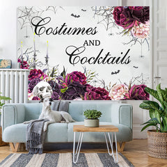 Lofaris Costumer and Cocktails Skeleton Halloween Backdrop