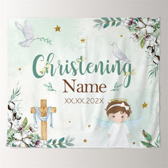 Lofaris Spring Greenery Christening Angel Dove Baptism Backdrop