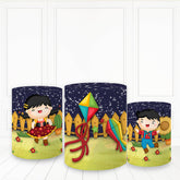 Lofaris Countryside Kids Pillar Wrap Night Kites Cylinder Cover