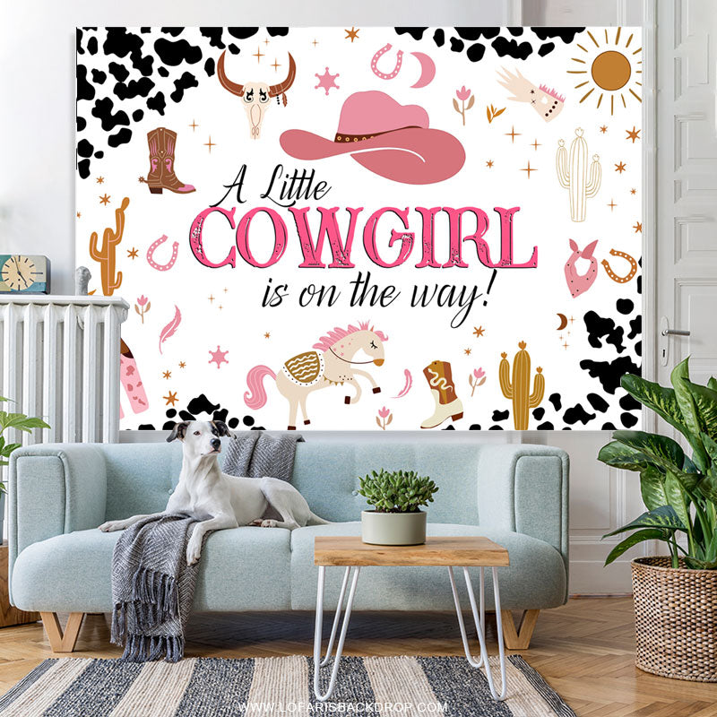 Lofaris Cowgirl Is On The Way Sweet Baby Shower Backdrop