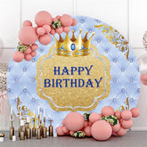 Lofaris Crown Diamond Circle Happy Birthday Backdrop For Boy