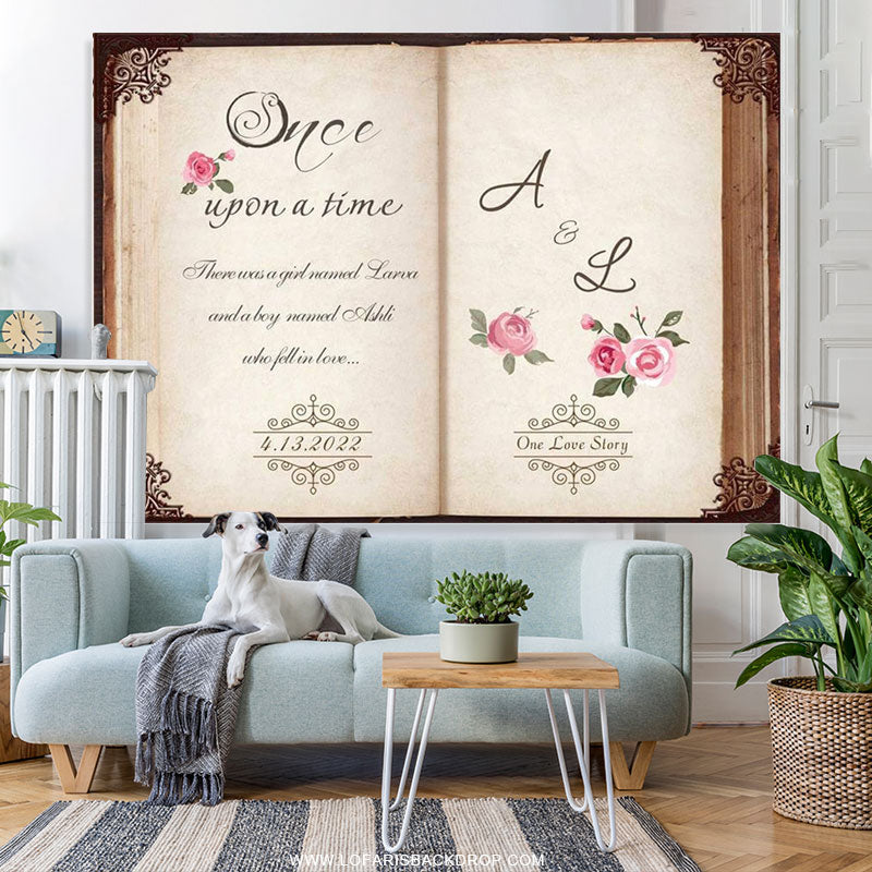 Lofaris Custom Floral Storybook Wedding Birthday Backdrop