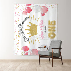 Lofaris Custom Gold Twins Little Princess 1st Birthday Backdrop