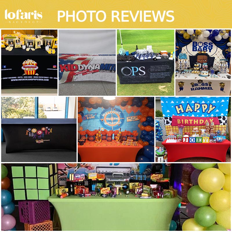 Lofaris Custom Printing Stretch Fit Table Cover for Event