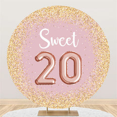 Lofaris Custom Round Pink 20th Birthday Backdorp For Party