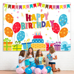 Lofaris Cute And Lovely Balloon Gifts Happy Birthday Backdrop