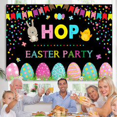 Lofaris Cute Animal Graffiti Egg Hop Easter Party Backdrop