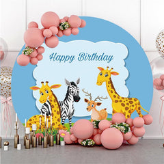 Round Glitter Gloden Blue Prince Baby Shower Backdrop