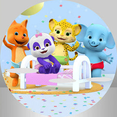 Lofaris Cute Baby Animal Shower Circle Backdrop Kit