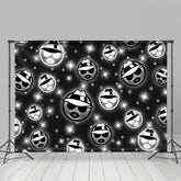 Lofaris Cute Black White Halloween Masquerade Dance Backdrop