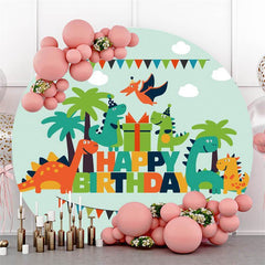 Rainbow And Cloud Glitter Round Baby Shower Backdrop