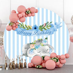 Mermaid Coral Round Happy Birthday Backdrop For Girl