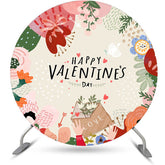 Lofaris Cute Flowers Love Letter Valentines Round Backdrop