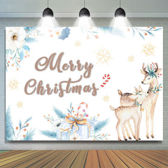 Lofaris Cute Little Deer and Mother Chritmas Backdrop
