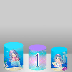 Lofaris Cute Mermaid Round Backdrop Kit For Baby Shower