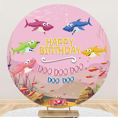 Blue Night Sky And Moon Round Backdrop For Birthday
