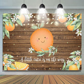 Lofaris Cutie Rustic Wooden Orange Backdrop for Baby Shower