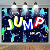 Lofaris Cyan Blue Lets Jump And Play Birthday Party Backdrop