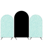 Lofaris Cyan Glitter And Black Happy Birthday Arch Backdrop Kit