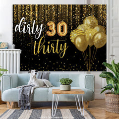 Lofaris Dark Brown Dirty Thirty Balloons Birthday Backdrop