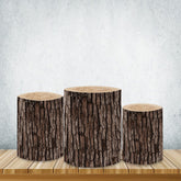 Lofaris Dark Brown Plinth Cover Nature Wood Pattern Simple Cake Table