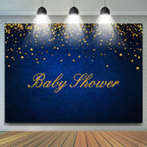 Lofaris Dark Bule and Golden Bokeh Baby Shower Party Backdrop