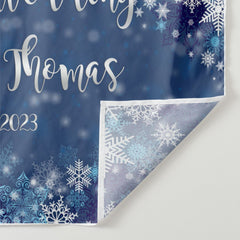 Lofaris Dark Bule Snowy Winter Wedding Backdrop