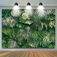 Lofaris Dark Green Leaves Nature Spring Birthday Party Backdrop