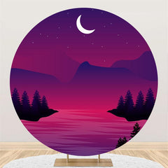 Pink Circle Cute Angel Round Backdrops for Baby Shower