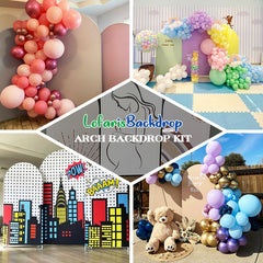 Lofaris Deep And Light Blue Combination Arch Backdrop Set