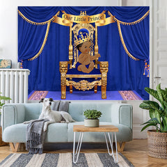 Lofaris Deep Blue Little Prince Baby Shower Backdrop For Boy