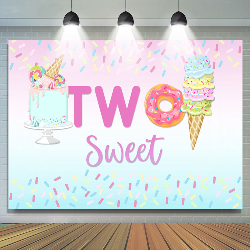 Lofaris Dessert Cake Ice Cream Candyland Two Sweet Backdrop